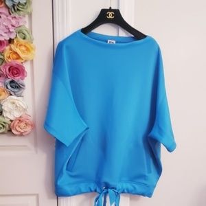 New ANNE KLEIN L XL Blue top Oversize